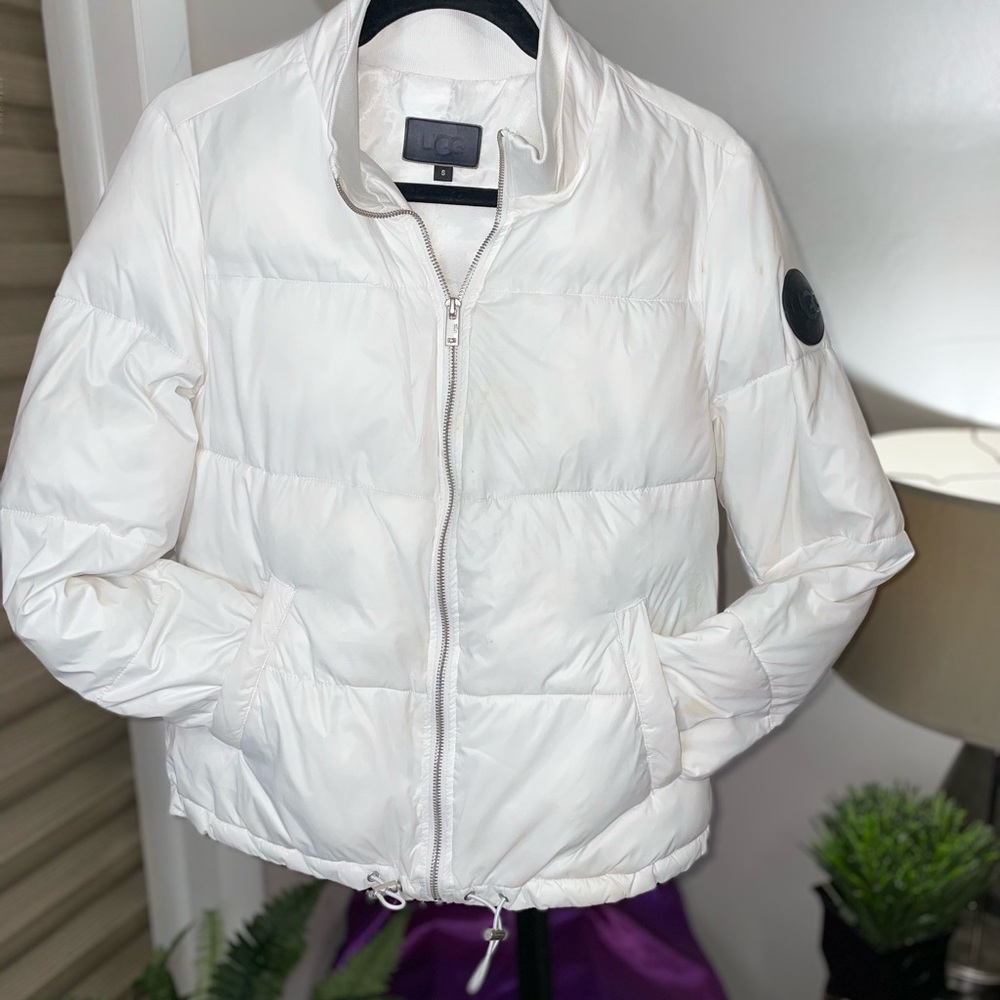UGG white puffer jacket, size small.